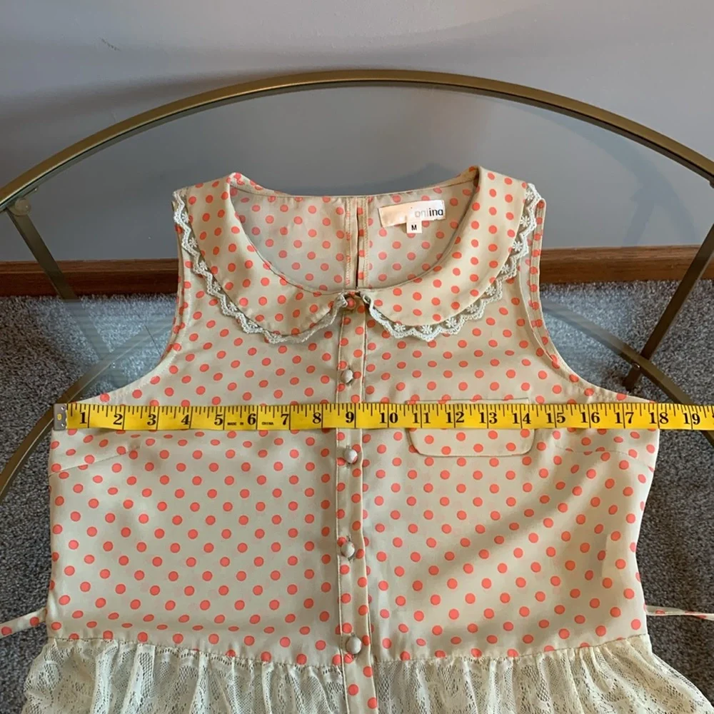 Aniina Sleeveless Polka Top with Peter Pan collar Size M - Picture 11 of 16